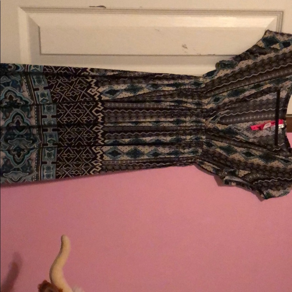 A small black and blue dress